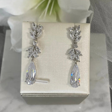 Irene Long Earrings: Timeless Bridal Elegance from Divine Bridal.