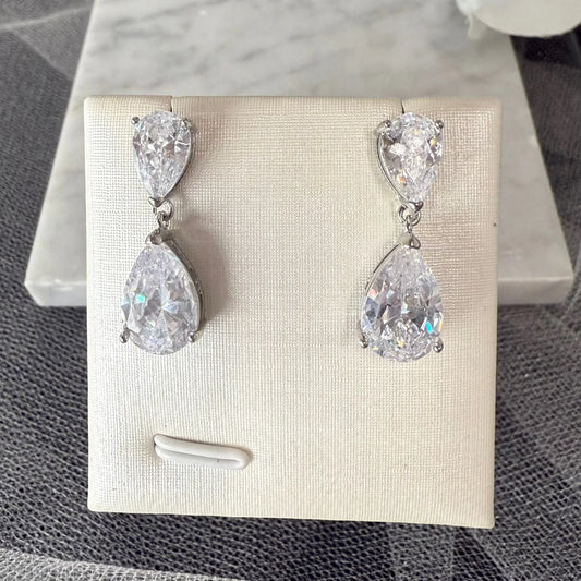 Isadora CZ Bridal Drop Earrings Divine Bridal