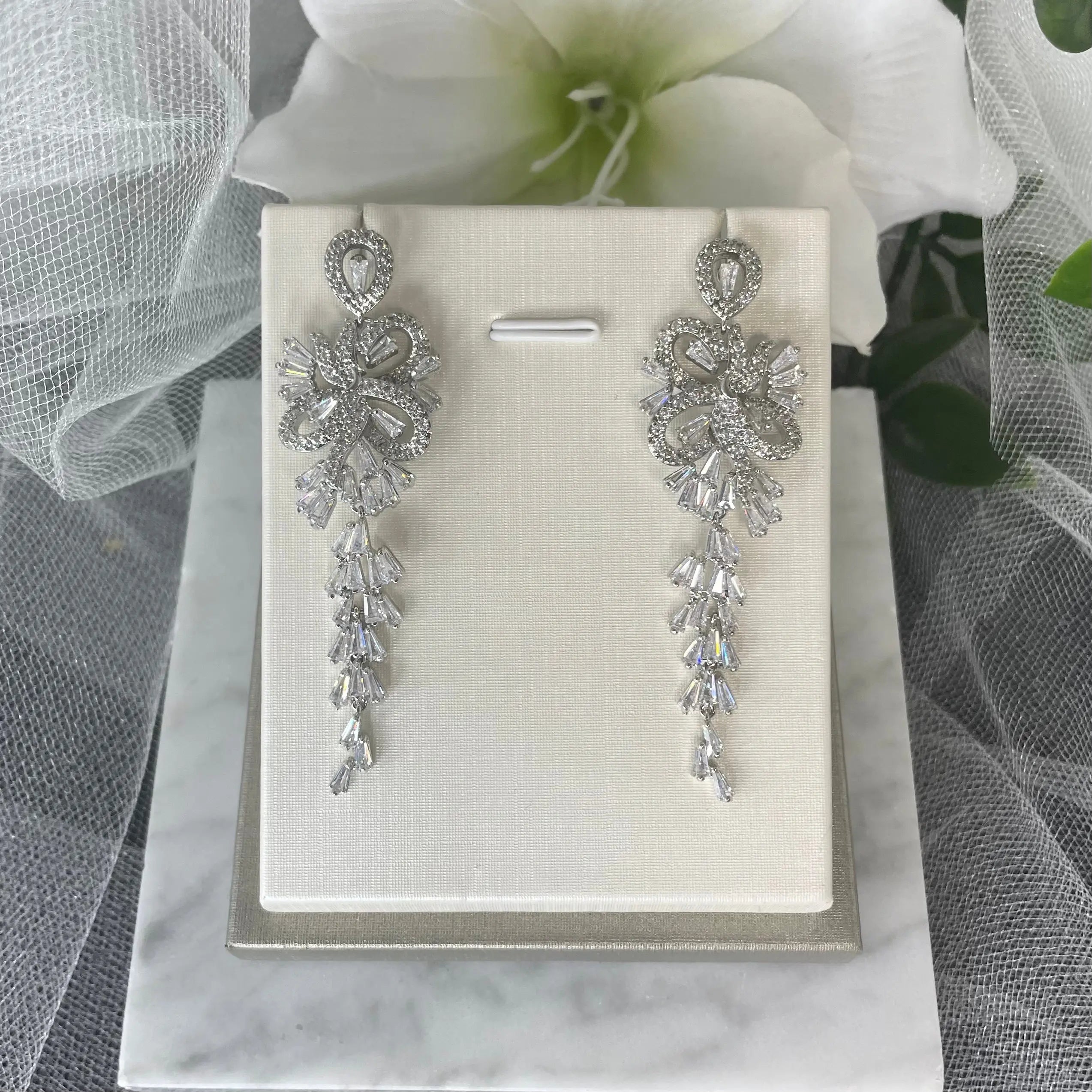 Jacklyn Crystal Drop Earrings.