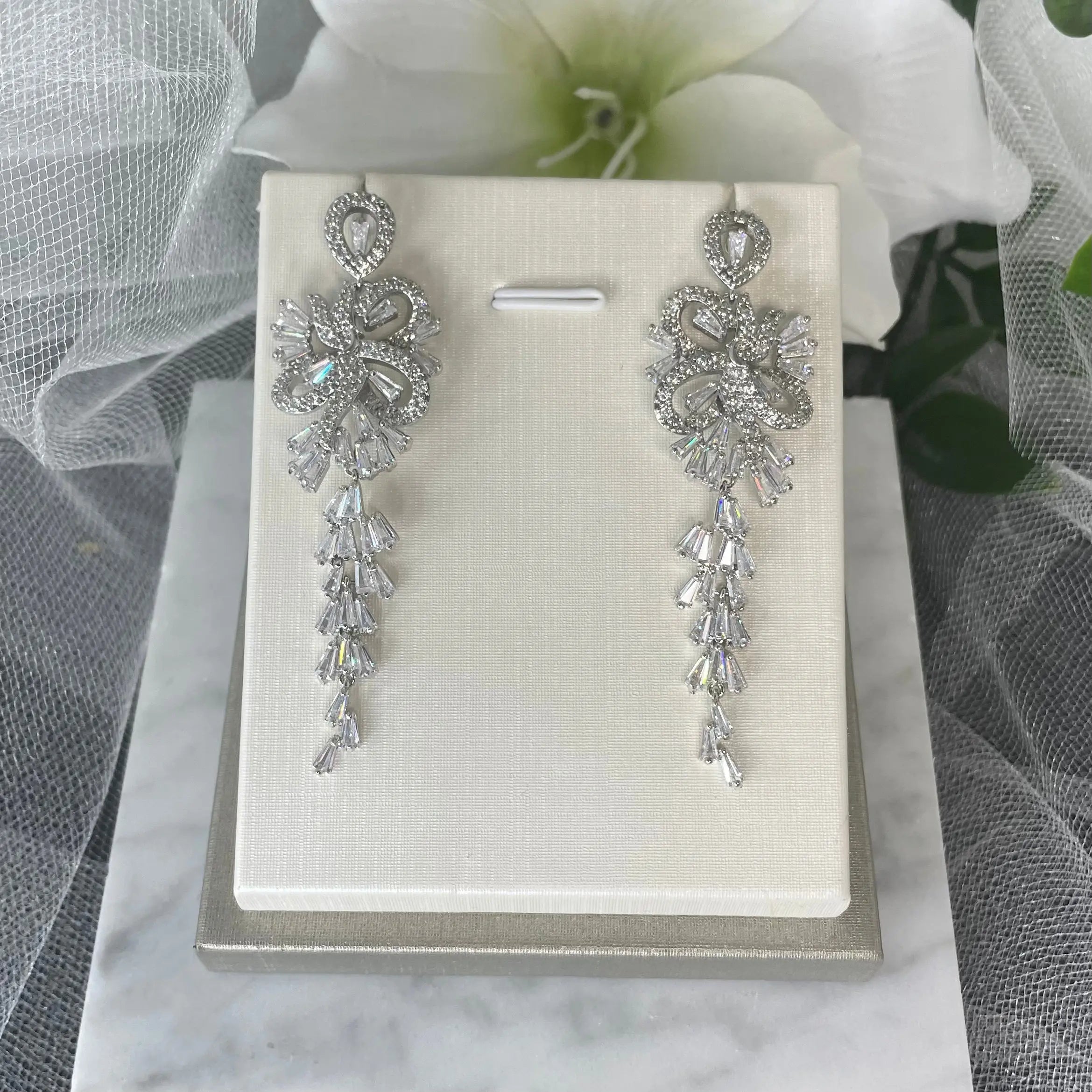 Jacklyn Crystal Drop Earrings.