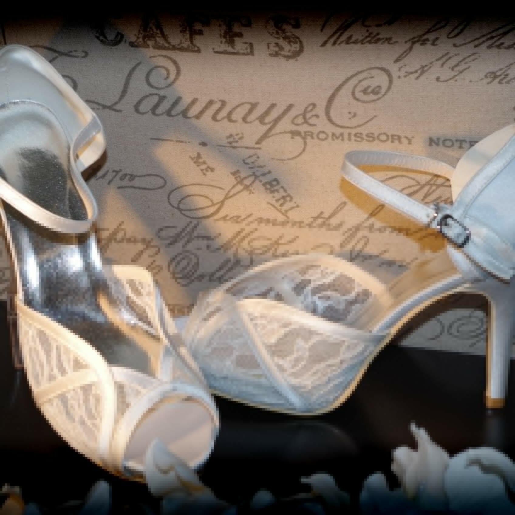 Joyce Lace High Heel Sandals Wedding Bridal Shoe.