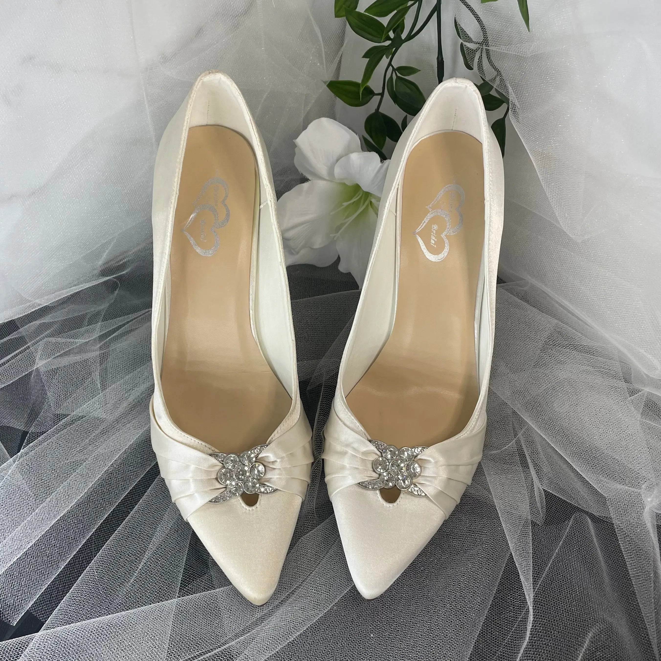 Julia Diamante Pointed Toe Wedding Bridal.