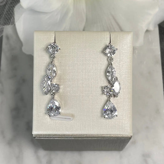 Julie CZ Earrings: Nature-Inspired Elegance.