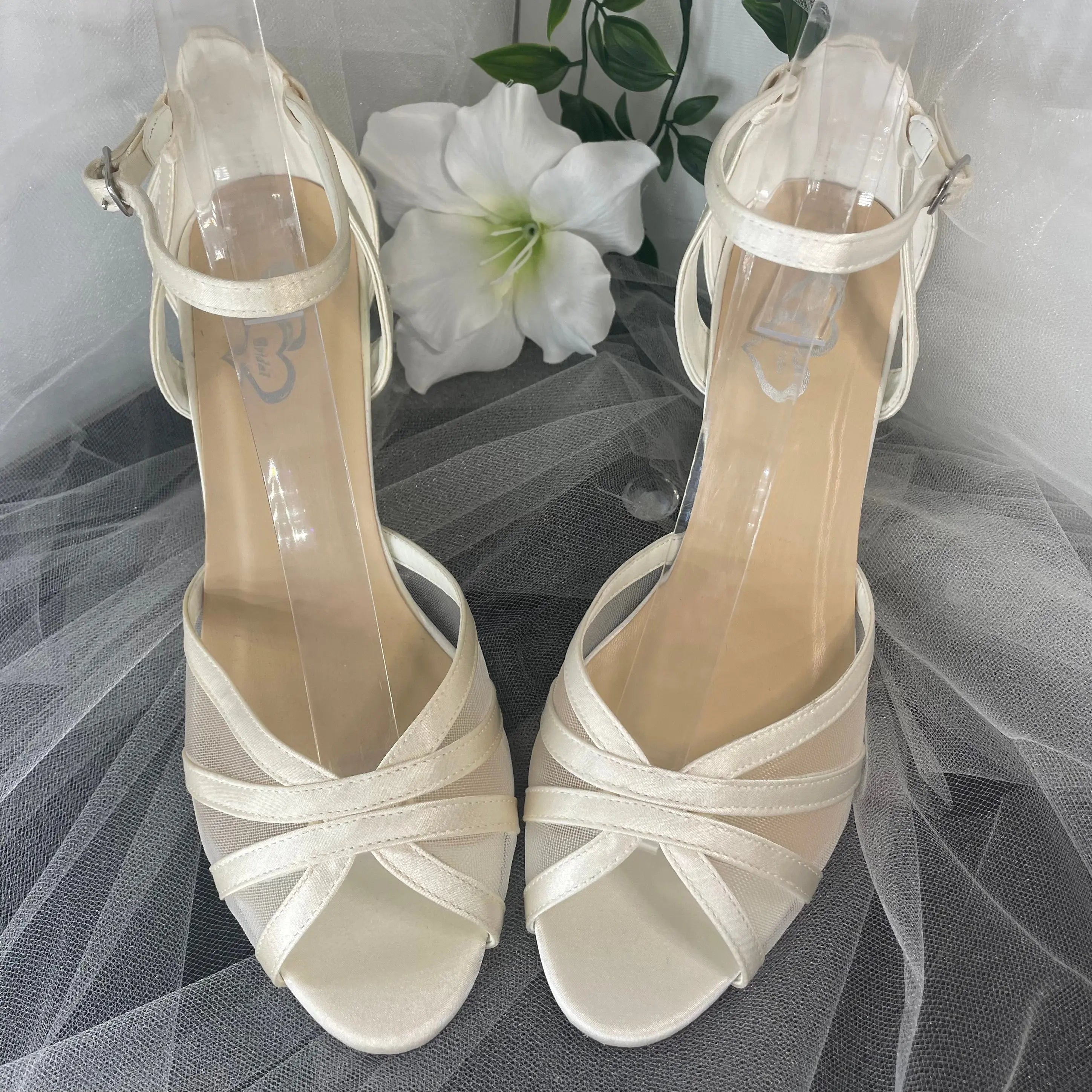 Lauren Open toe heel sandal Wedding Bridal Shoe.