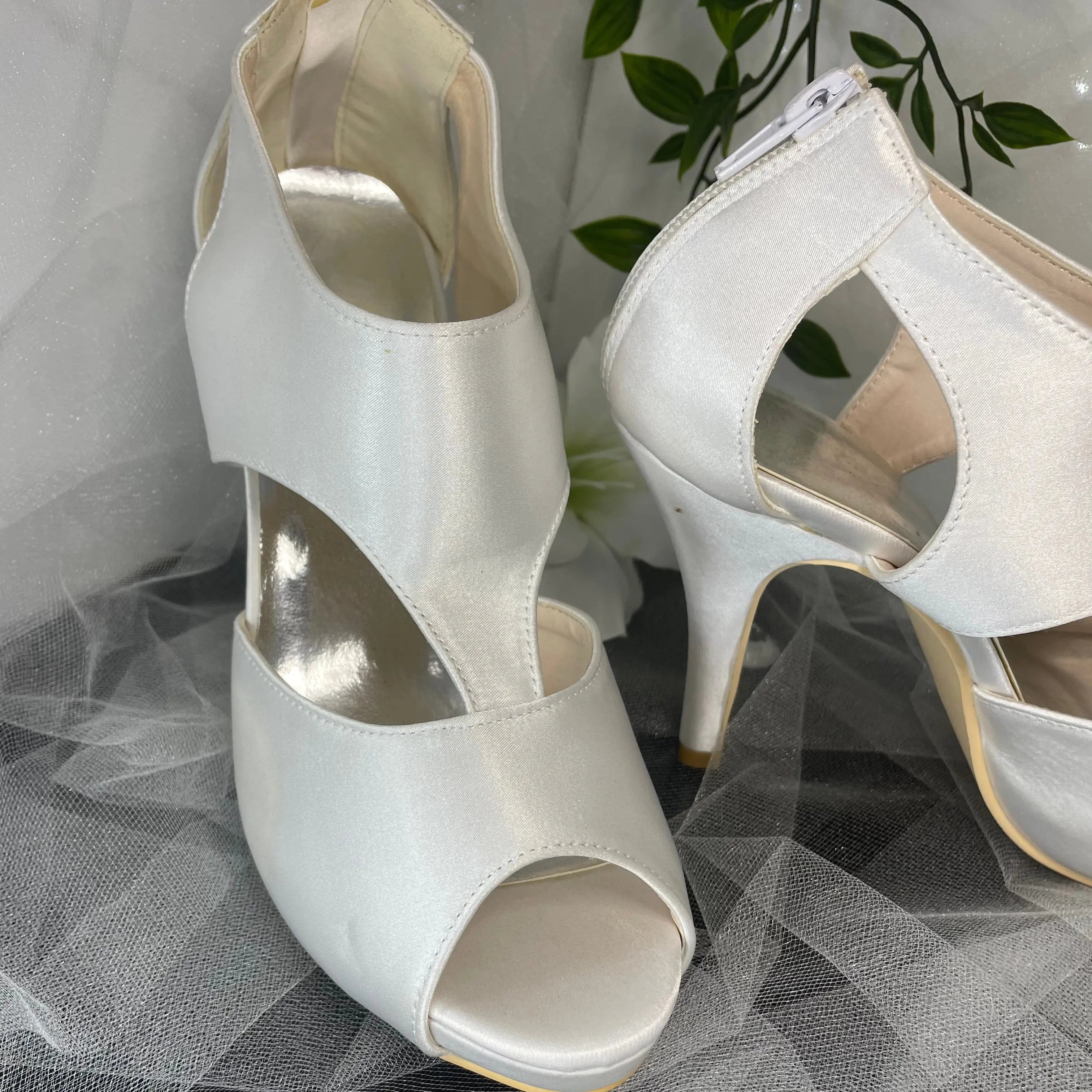 Leona Peep Toe Wedding Bridal Shoe.