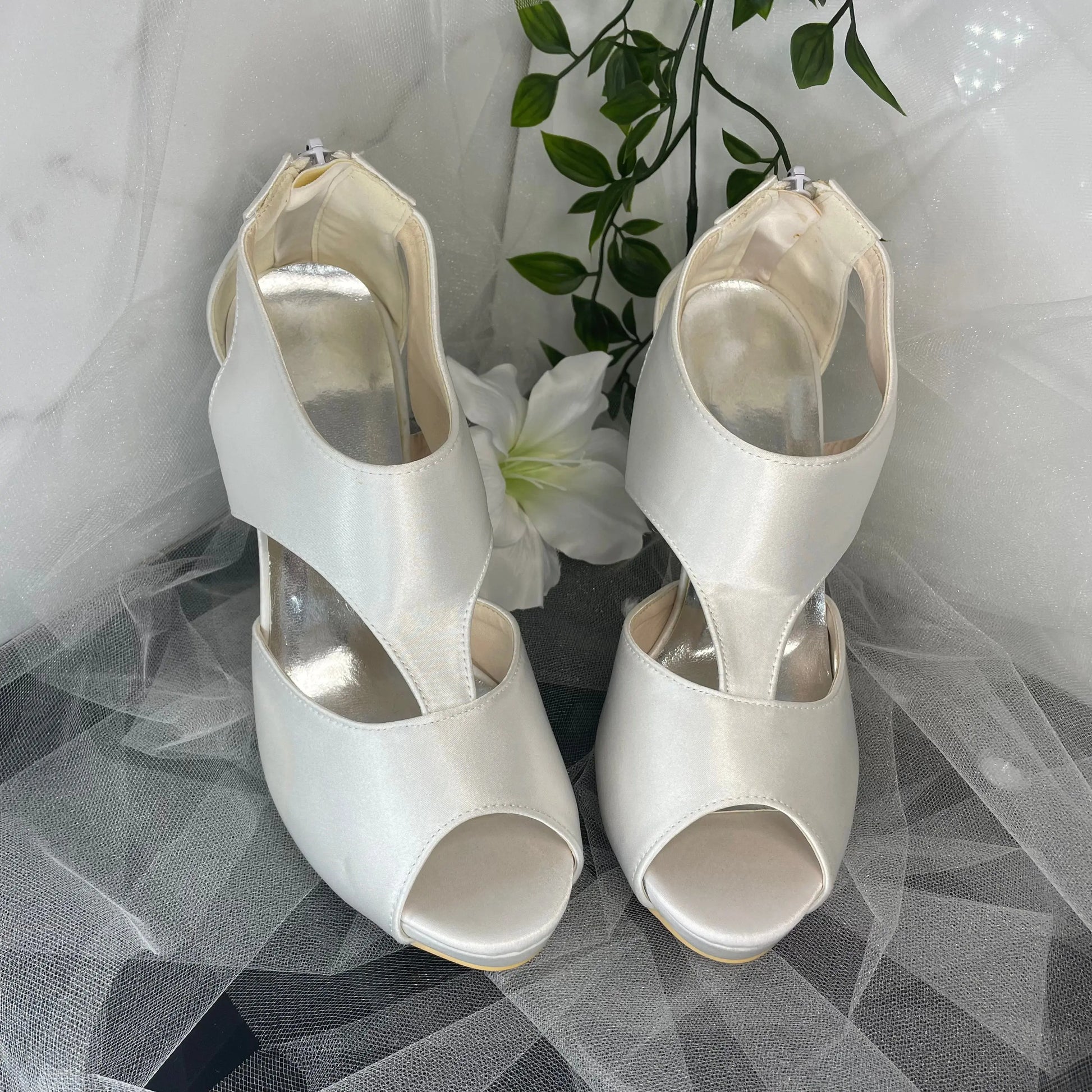 Leona Peep Toe Wedding Bridal Shoe.