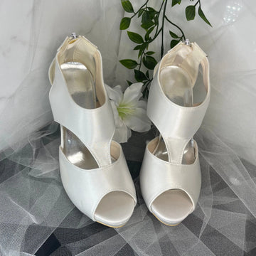 Leona Peep Toe Wedding Bridal Shoe.