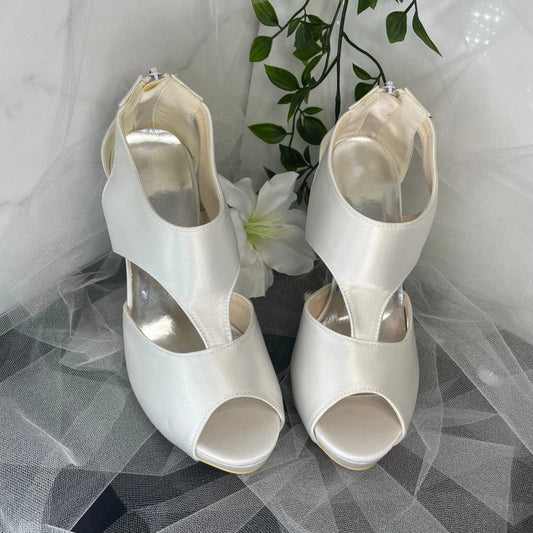 Leona Peep Toe Wedding Bridal Shoe.