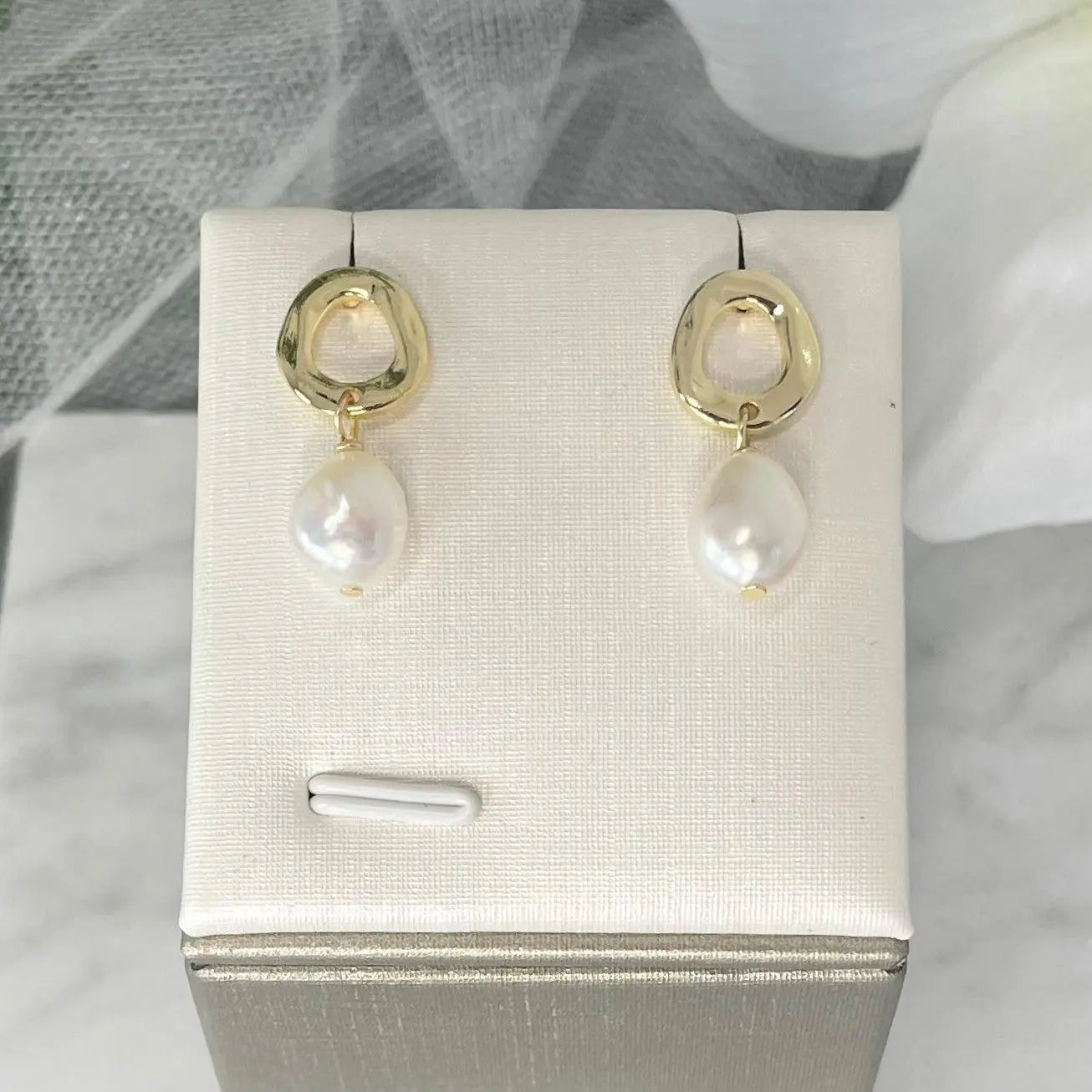 Marika Baroque Pearl Bridal Earrings | Divine Bridal.