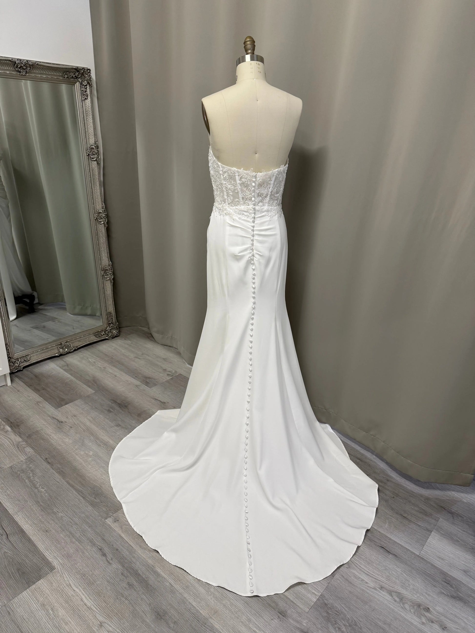 Nova Beaded Lace Mermaid Bridal Gown with Thigh Slit | Divine Bridal Melbourne.