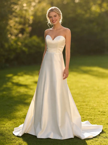 Satin A-Line Wedding Dress Melbourne – Opal Gown.