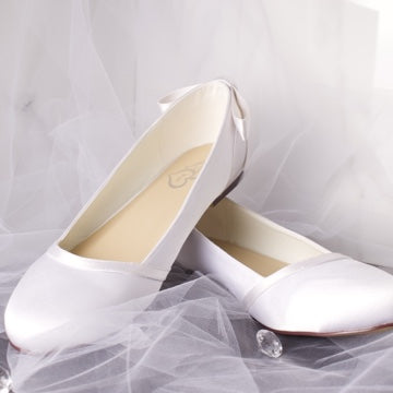 Paige Closed Toe Flats Wedding Bridal Shoe