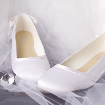 Paige Closed Toe Flats Wedding Bridal Shoe
