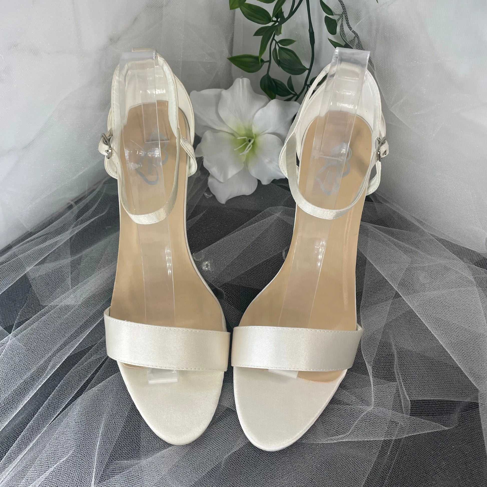Paula Open Toe Ankle Strap Wedding Shoes.