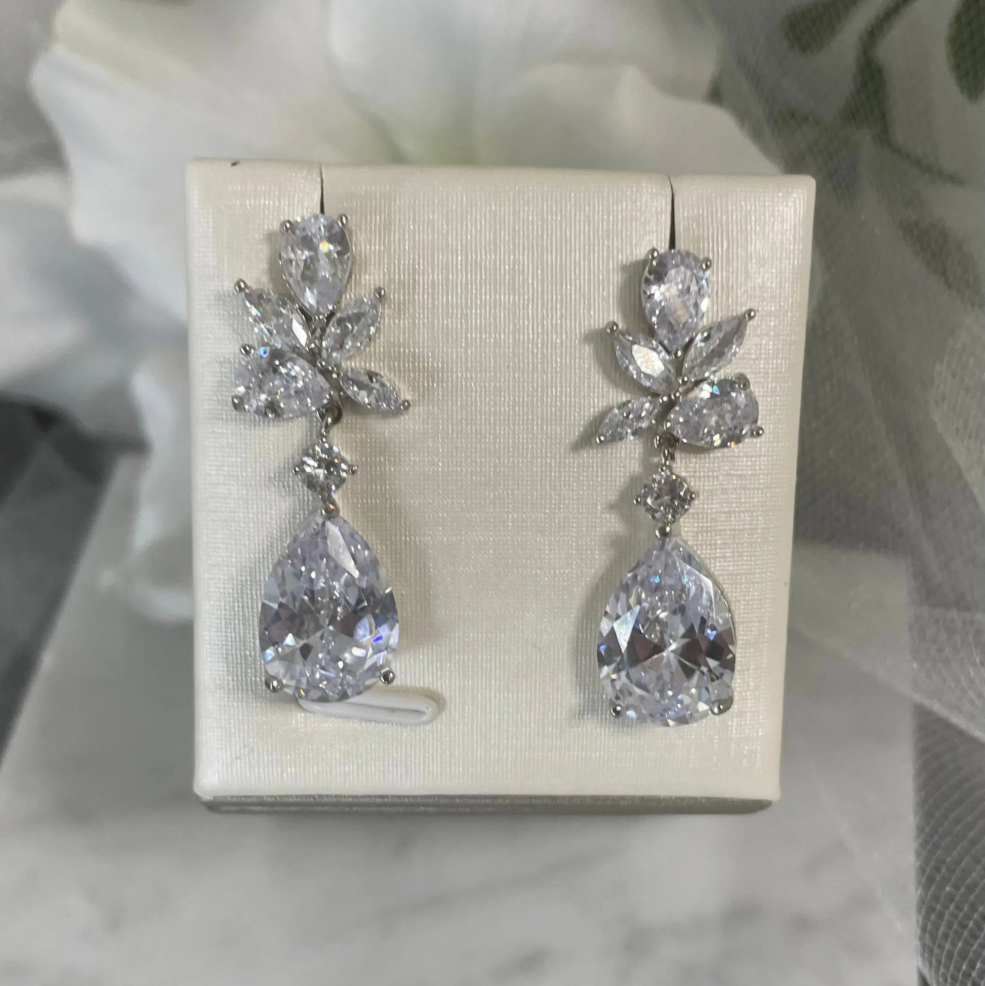 Tegan Teardrop Unique Earrings: Elegance for Brides and Bridesmaids.