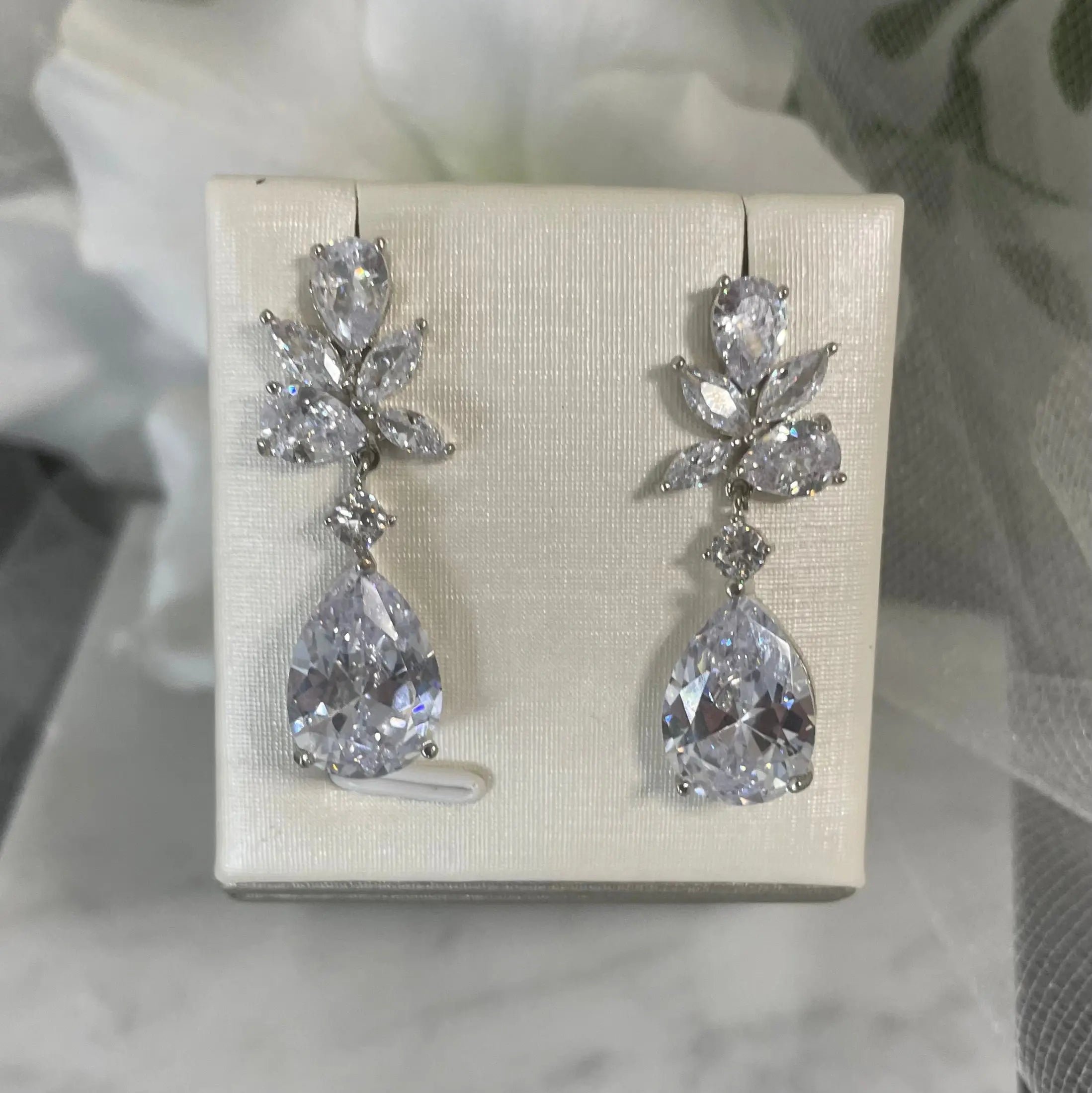 Tegan Teardrop Unique Earrings: Elegance for Brides and Bridesmaids.