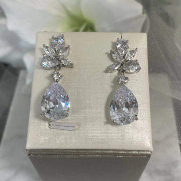 Tegan Teardrop Unique Earrings: Elegance for Brides and Bridesmaids.