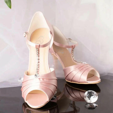 Allure Diamante T-bar Strap Peep Toe Bridal Wedding Shoe | Divine Bridal.