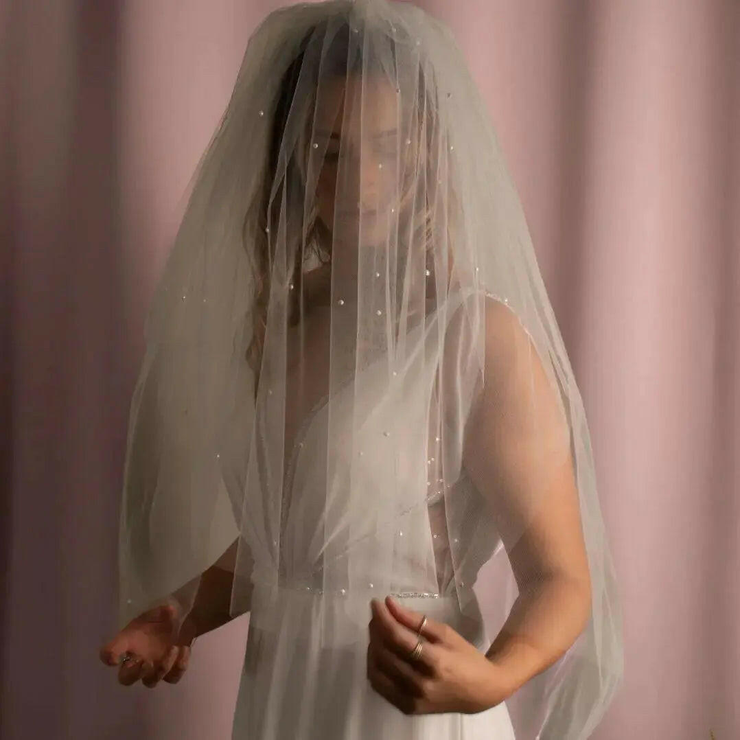 Amora Pearl Veil Wedding.