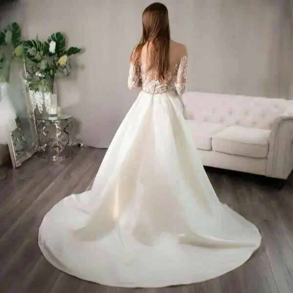Illusion Neckline Wedding Dress Melbourne Annabelle Gown | Divine Bridal Illusion Neckline Wedding Dress Melbourne Annabelle Gown | Divine Bridal