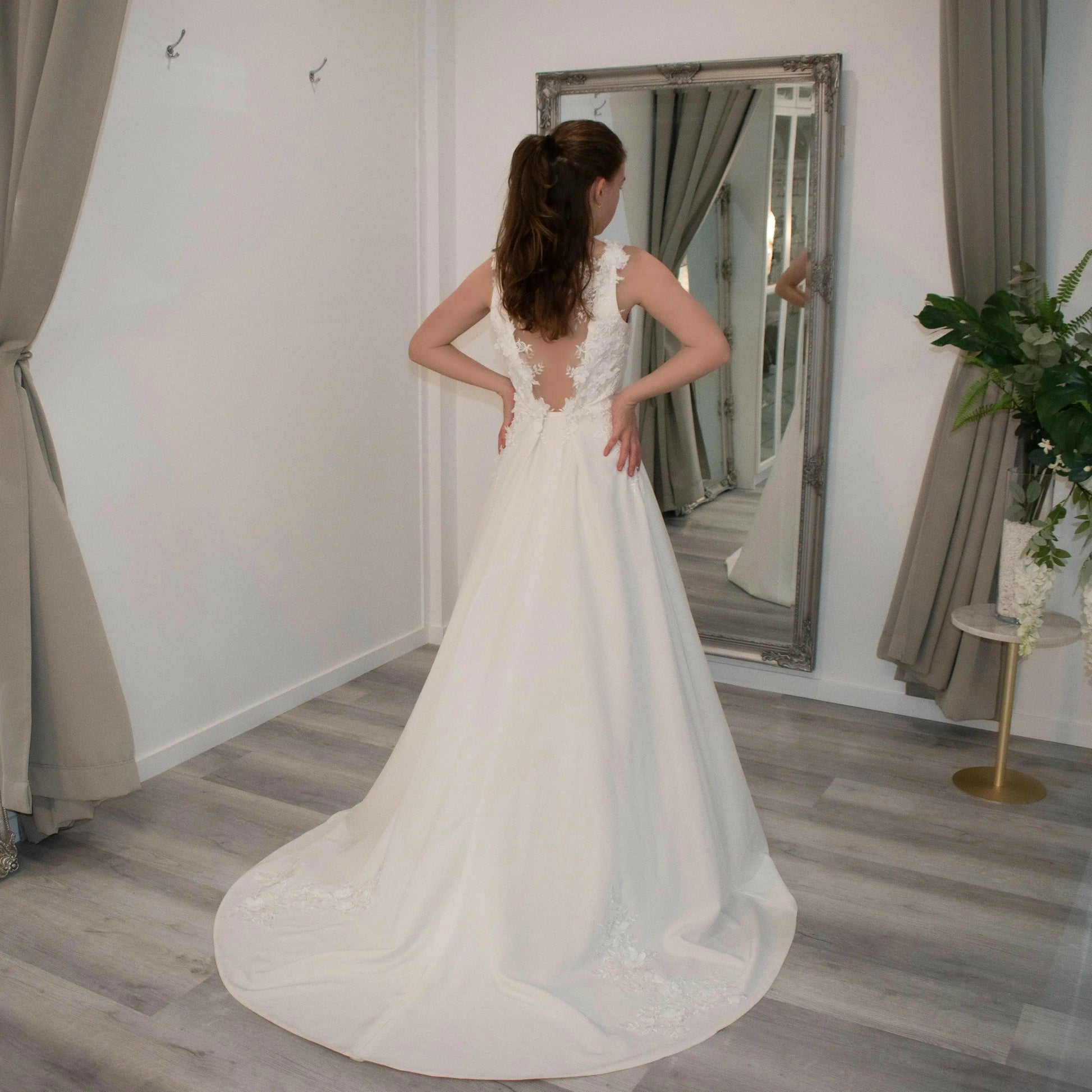 Aria Elegant Square Neck Wedding Gown | Divine Bridal Aria Elegant Square Neck Wedding Gown | Divine Bridal