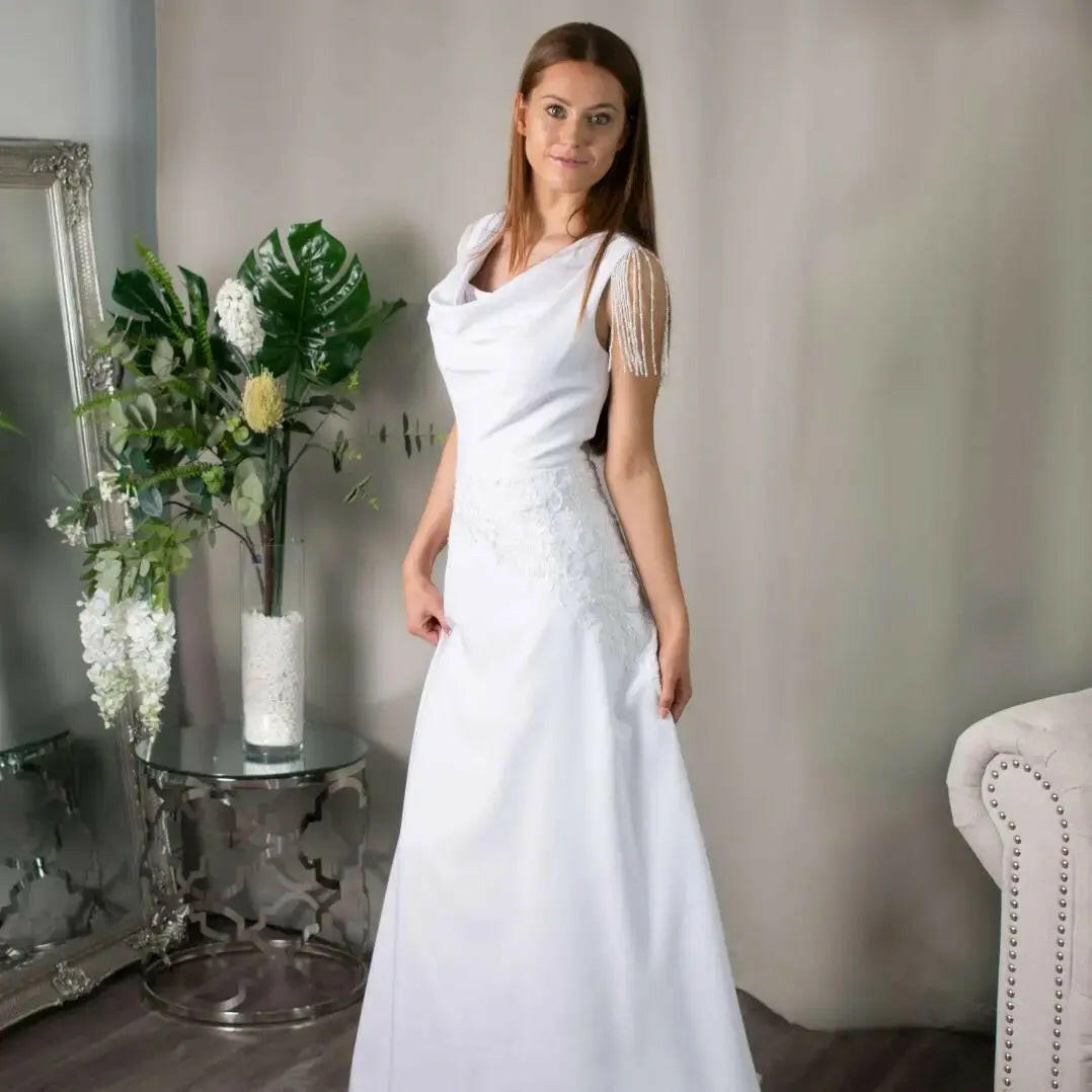Camila: Lace Beaded A-Line Bridal Gown.