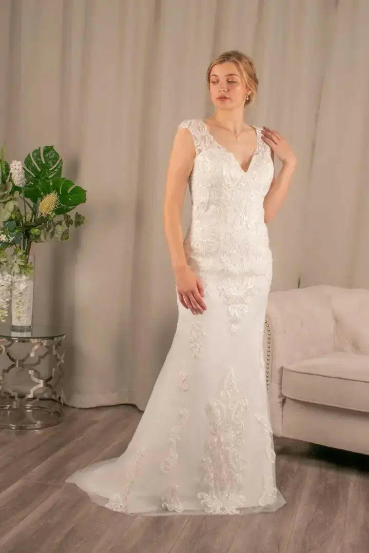 Caroline: Lace Mermaid Bridal Dress.