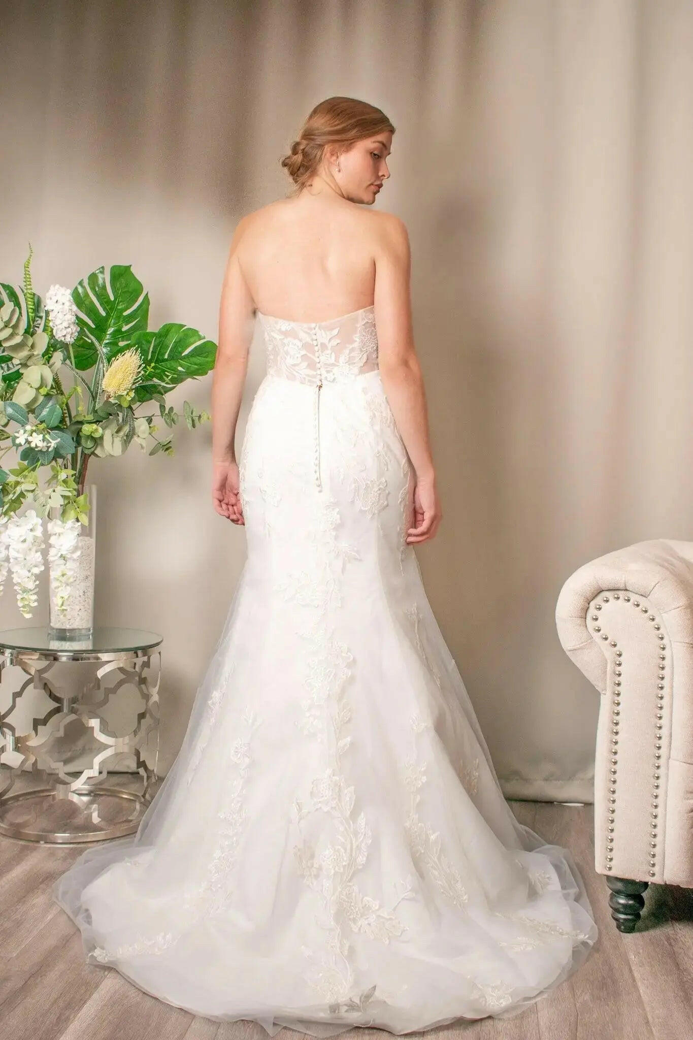 Catherine Mermaid Dress Wedding with Detachable Skirt.