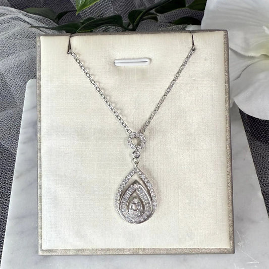 Celestia CZ Bridal Pendant Necklace Divine Bridal