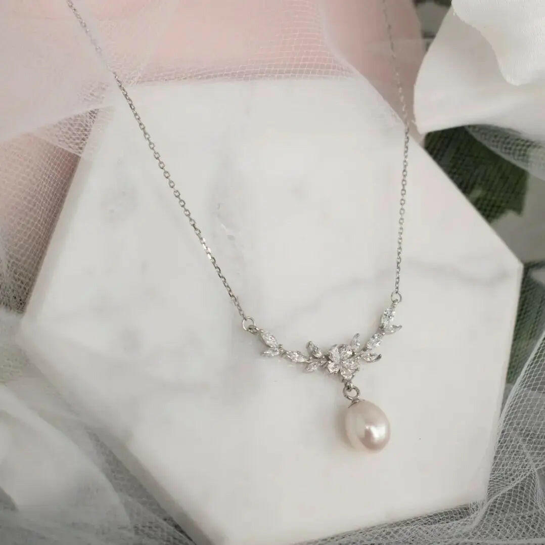 Charlie Sterling Silver Pearl Necklace.