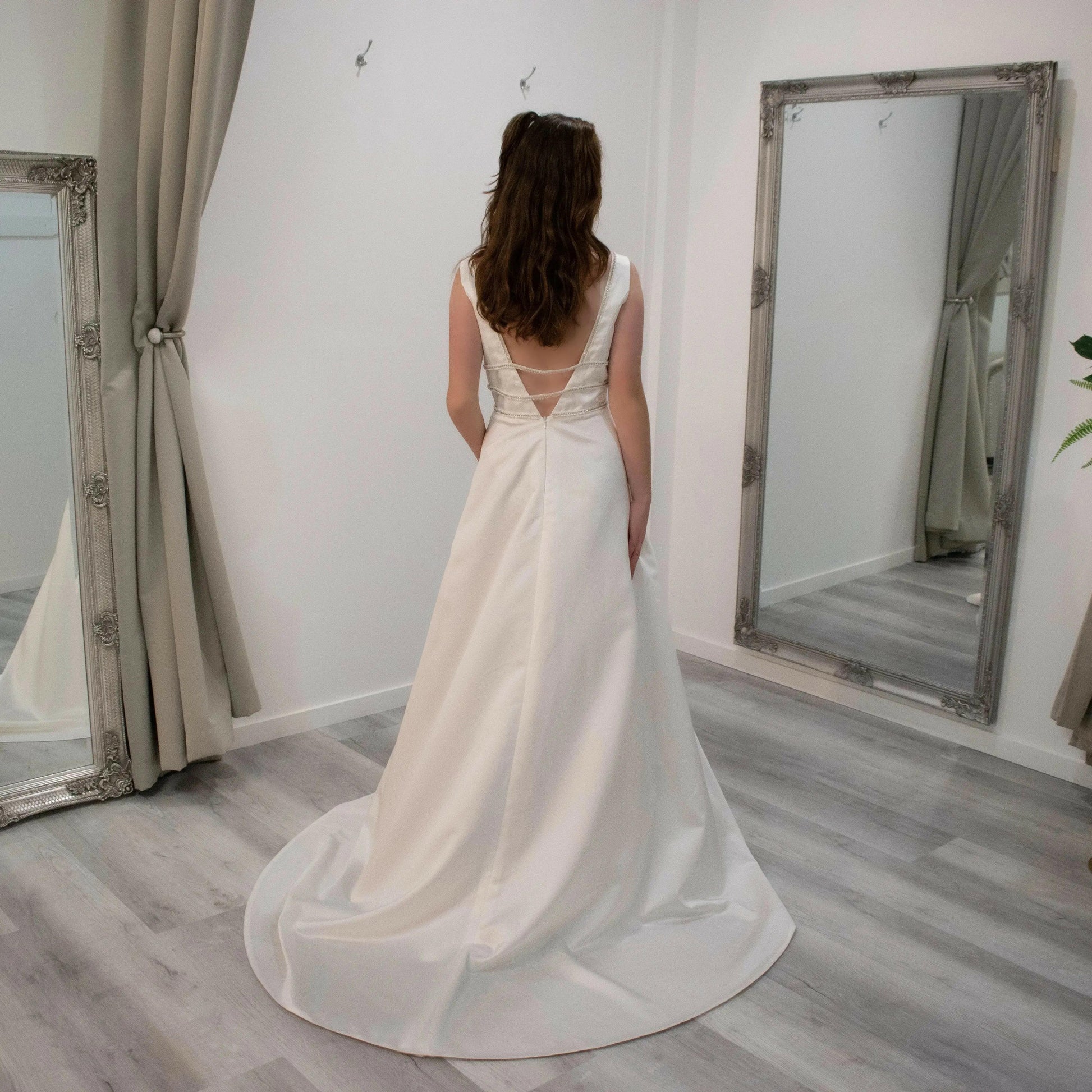Plunging V Neckline Wedding Dress Melbourne Chastity Gown | Divine Bridal Plunging V Neckline Wedding Dress Melbourne Chastity Gown | Divine Bridal