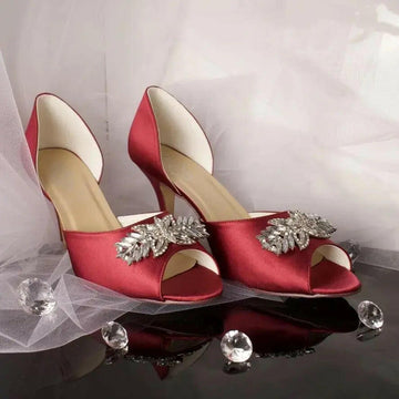 Clarissa diamanté Peep Toe Wedding Bridal Shoe.