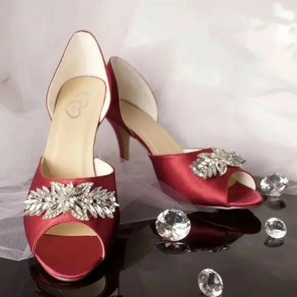Clarissa diamanté Peep Toe Wedding Bridal Shoe.