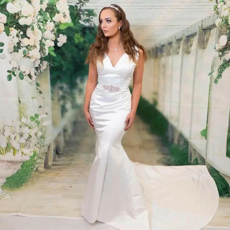 Edith V-Neck Debutante Gown Elegance.