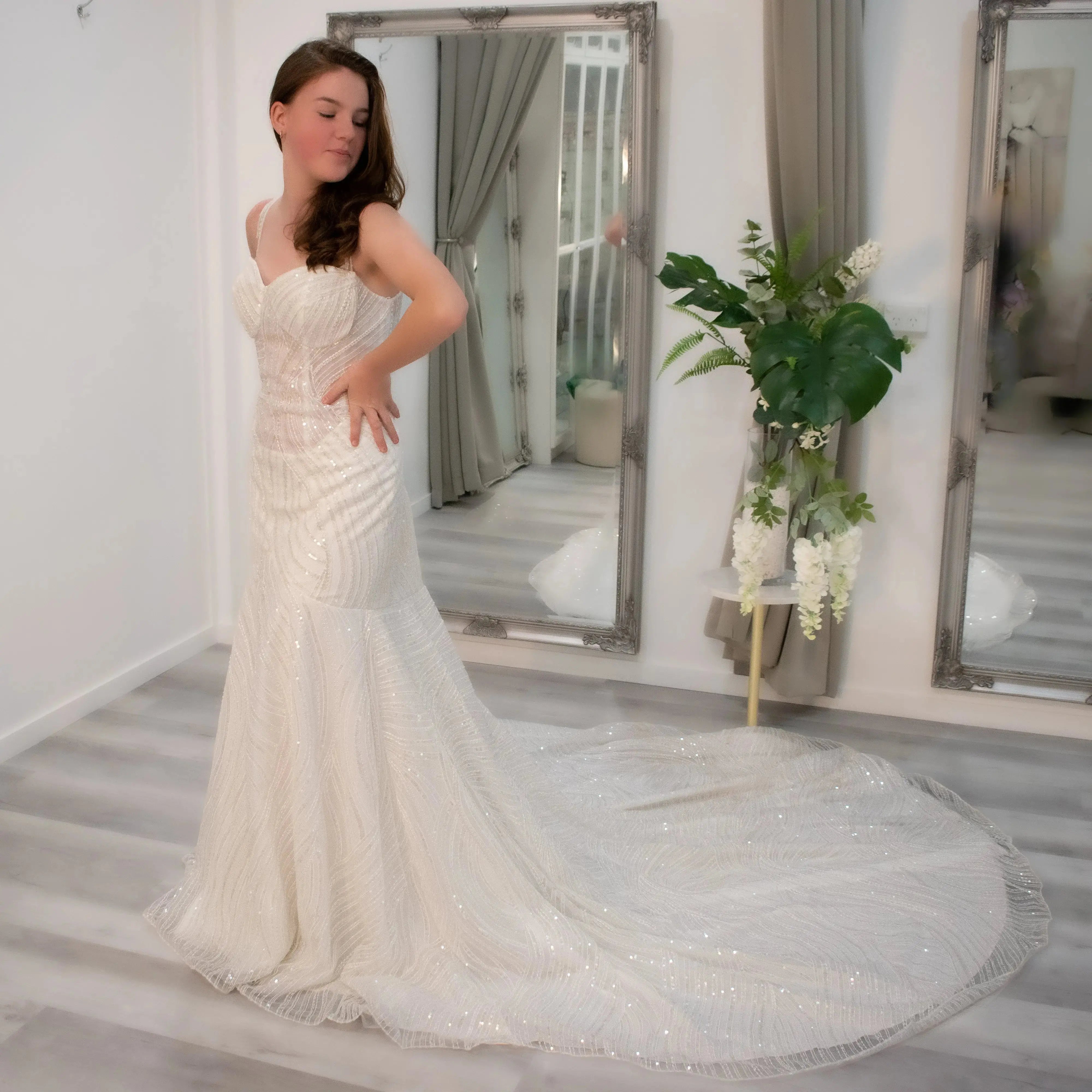 Enchantia Beautiful Bride Gown: An Epitome of Ethereal Beauty and Modern Elegance.