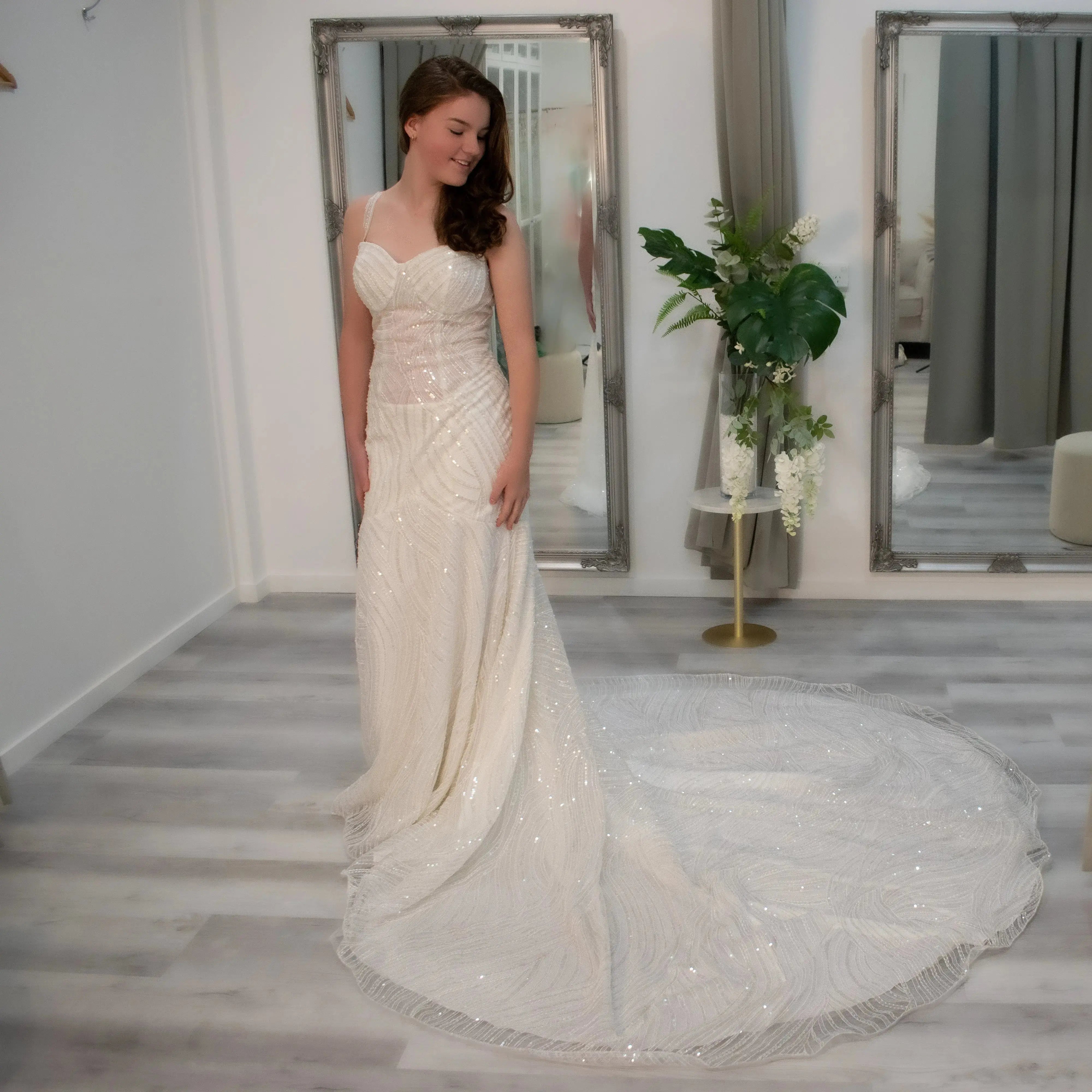 Enchantia Beautiful Bride Gown: An Epitome of Ethereal Beauty and Modern Elegance.