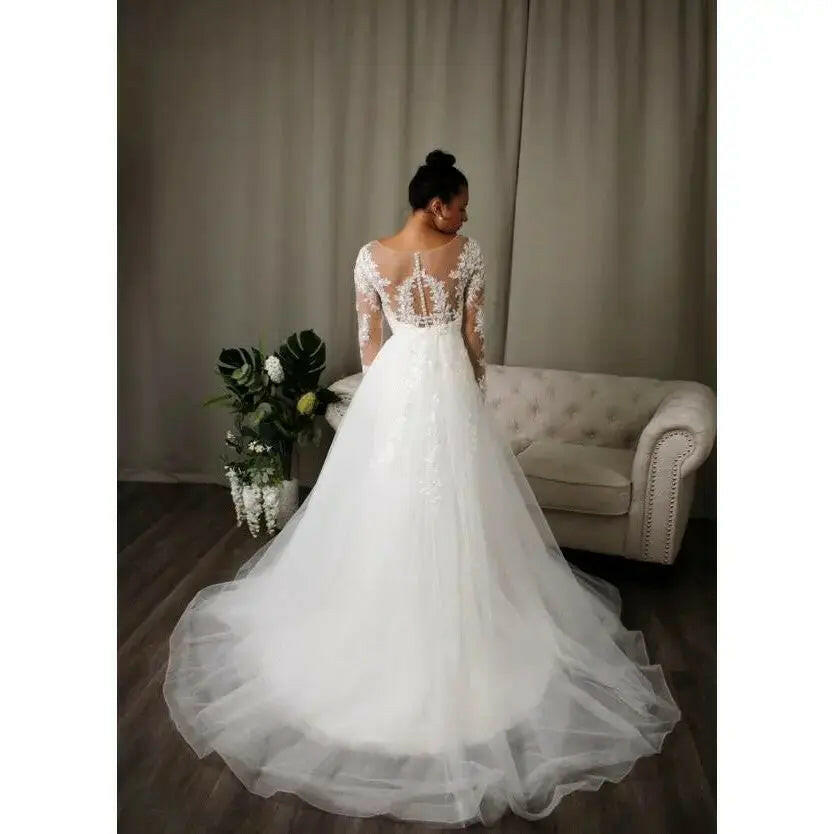 Estella – Mermaid Bridal Long Sleeve Lace Wedding Dresses.