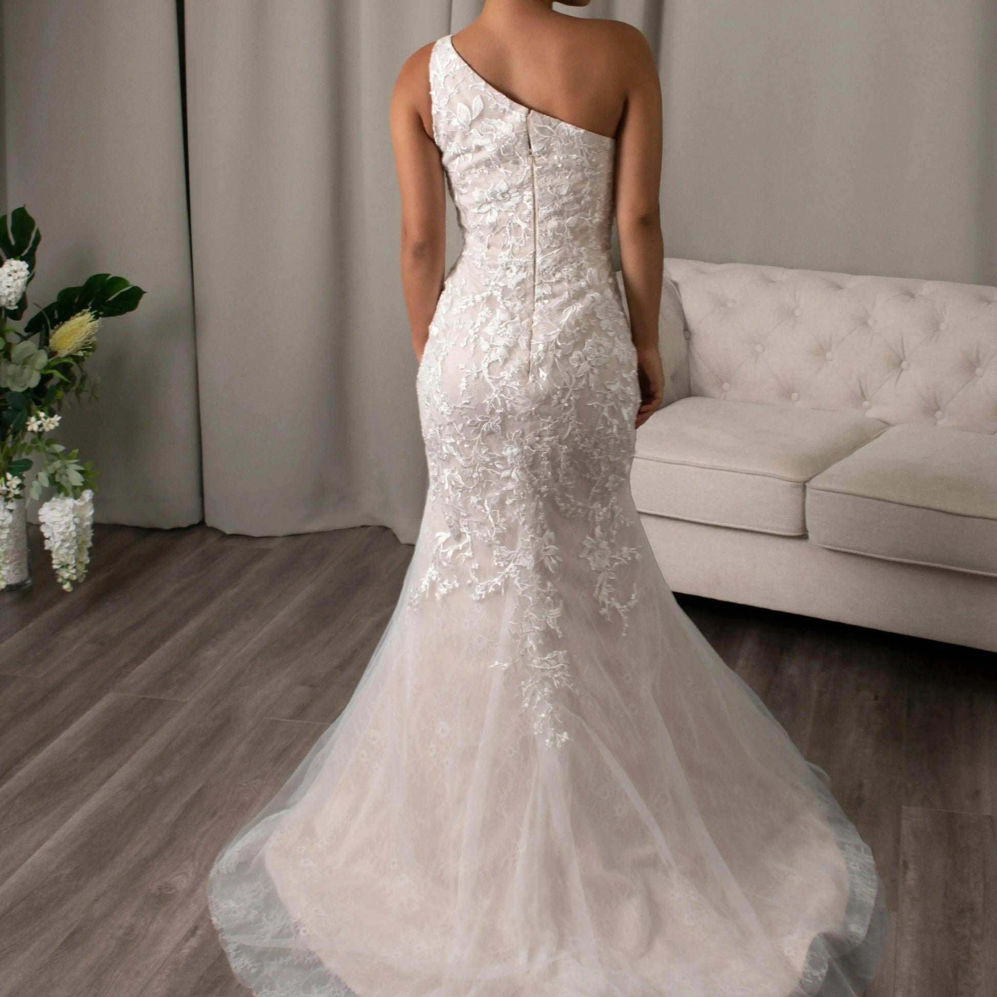 Giselle: Mermaid with Detachable Skirt Lace Bridal Dress.