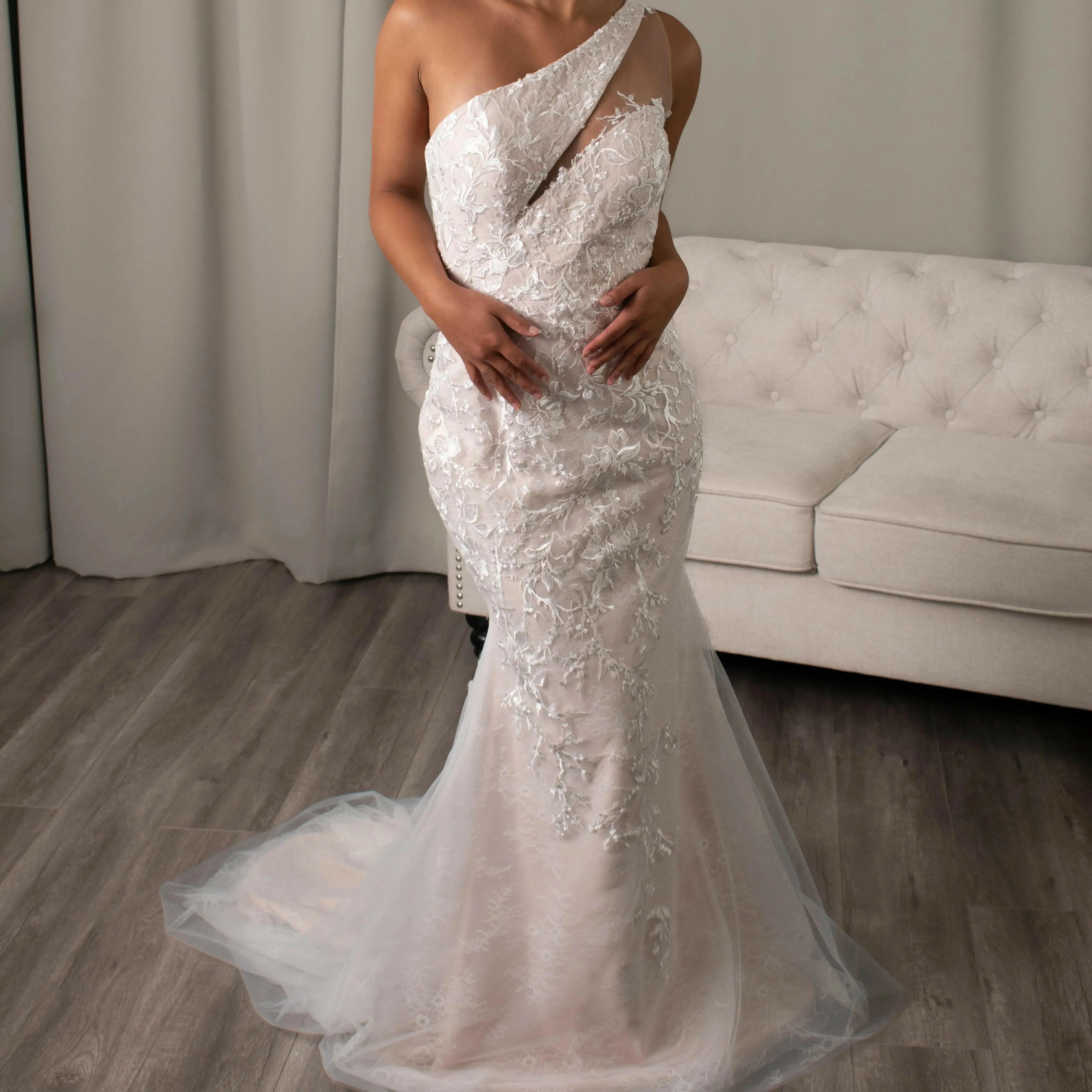 Giselle: Mermaid with Detachable Skirt Lace Bridal Dress.