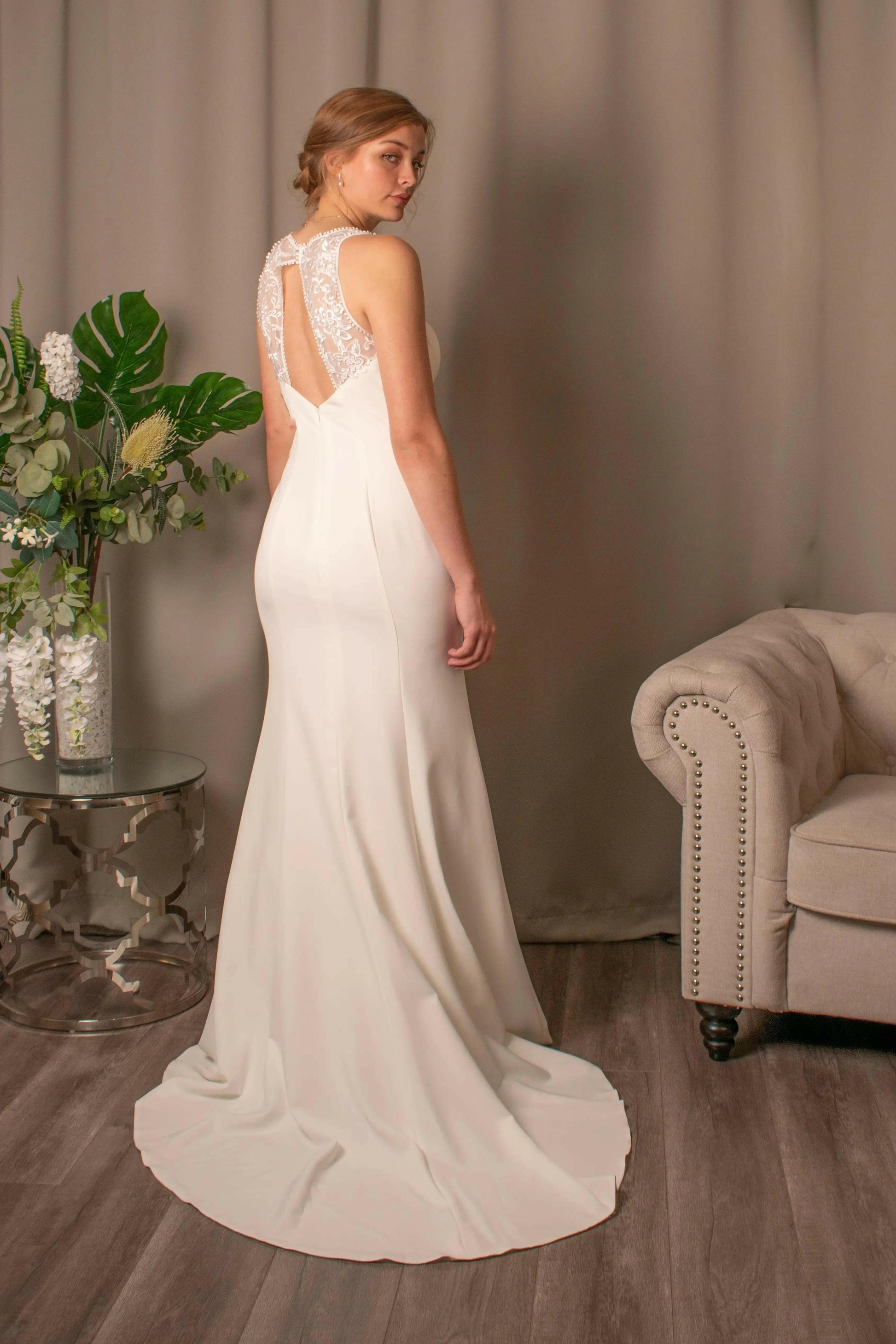 Gracie Lace Sweetheart Fit And Flare Wedding Dress.