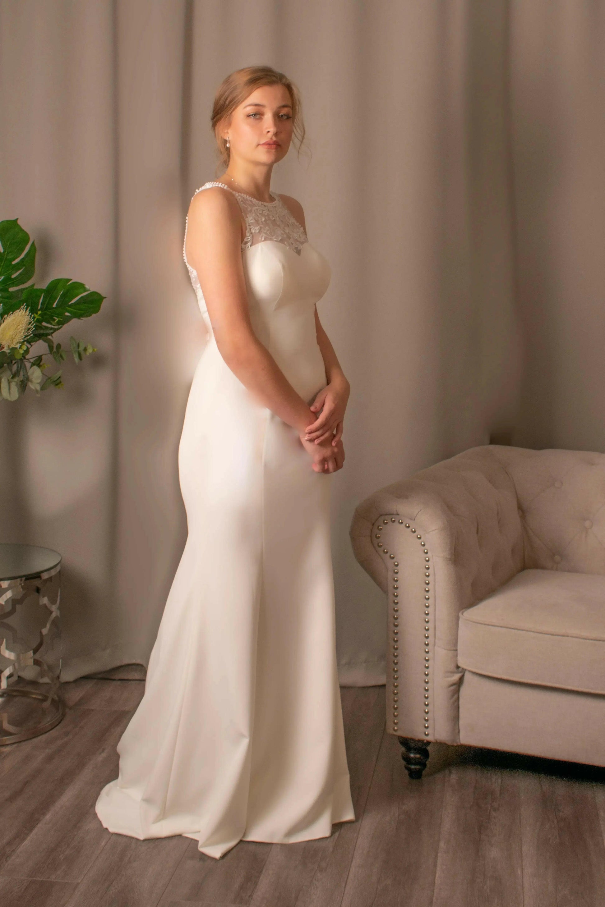 Gracie Lace Sweetheart Fit And Flare Wedding Dress.