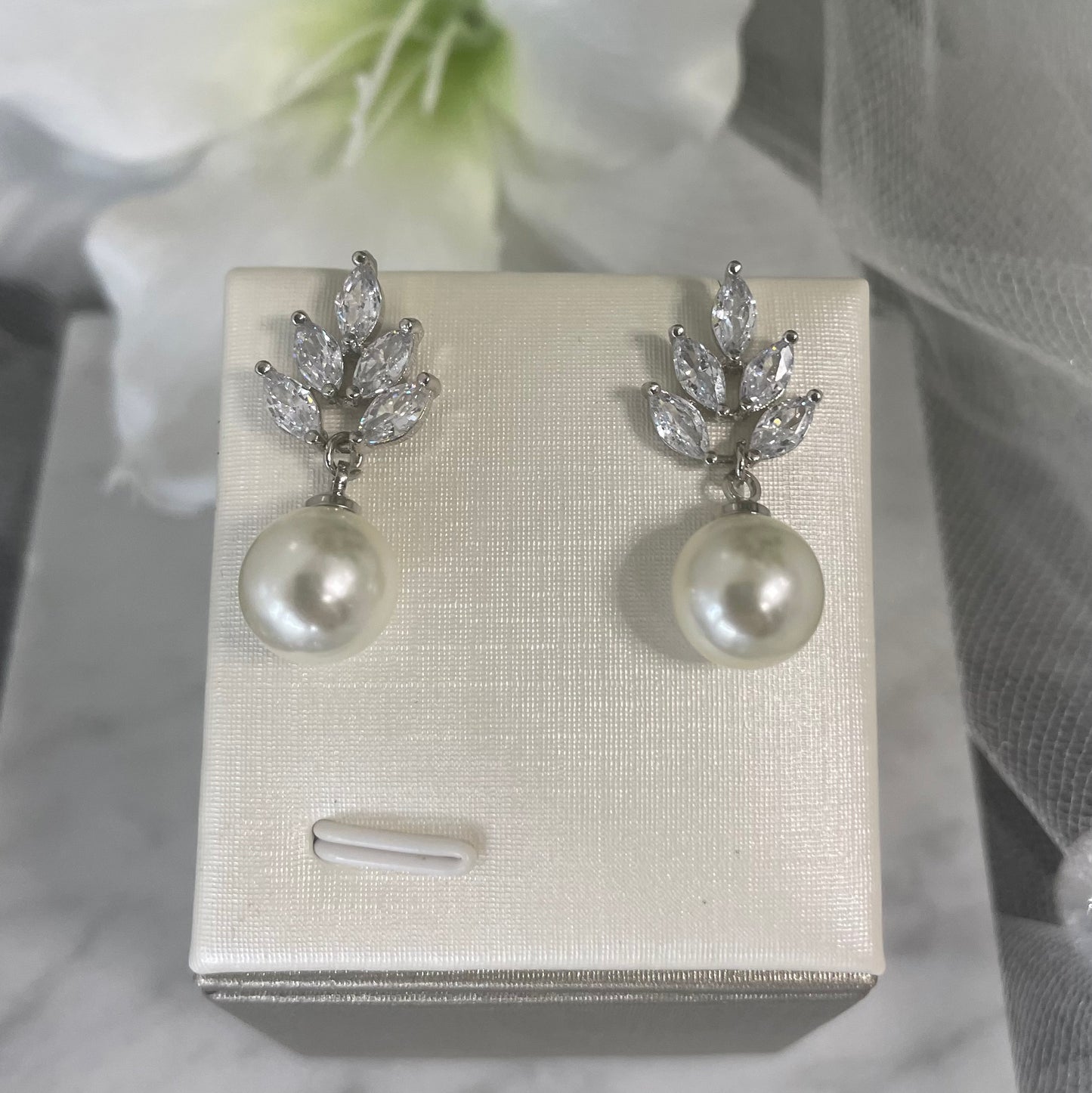 Zara Leaf Pearl Drop Necklace ,Earring & Set