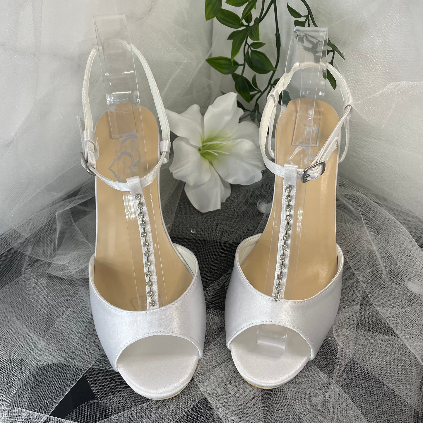 Celeste Wedge T-strap Rhinestone Wedding Bridal Shoe