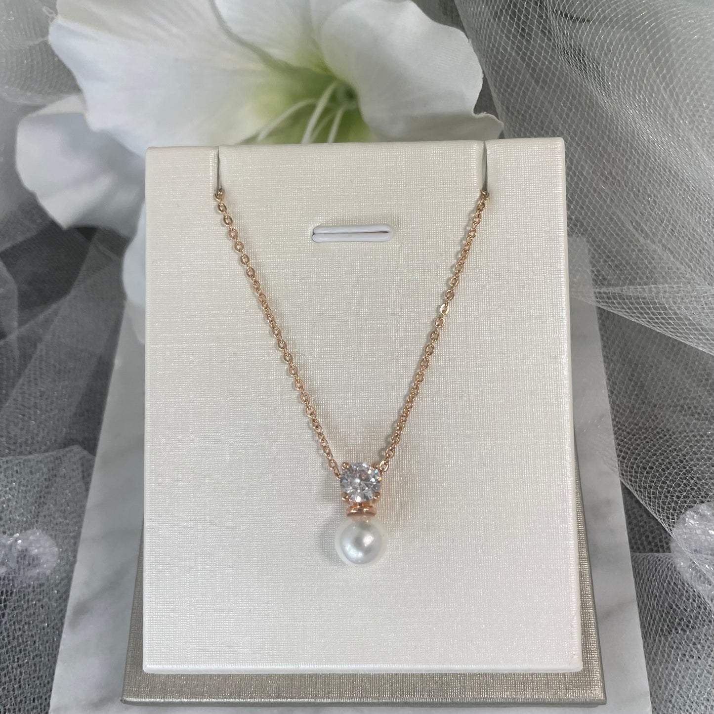 Zara Pearl & Diamond Pendant Set