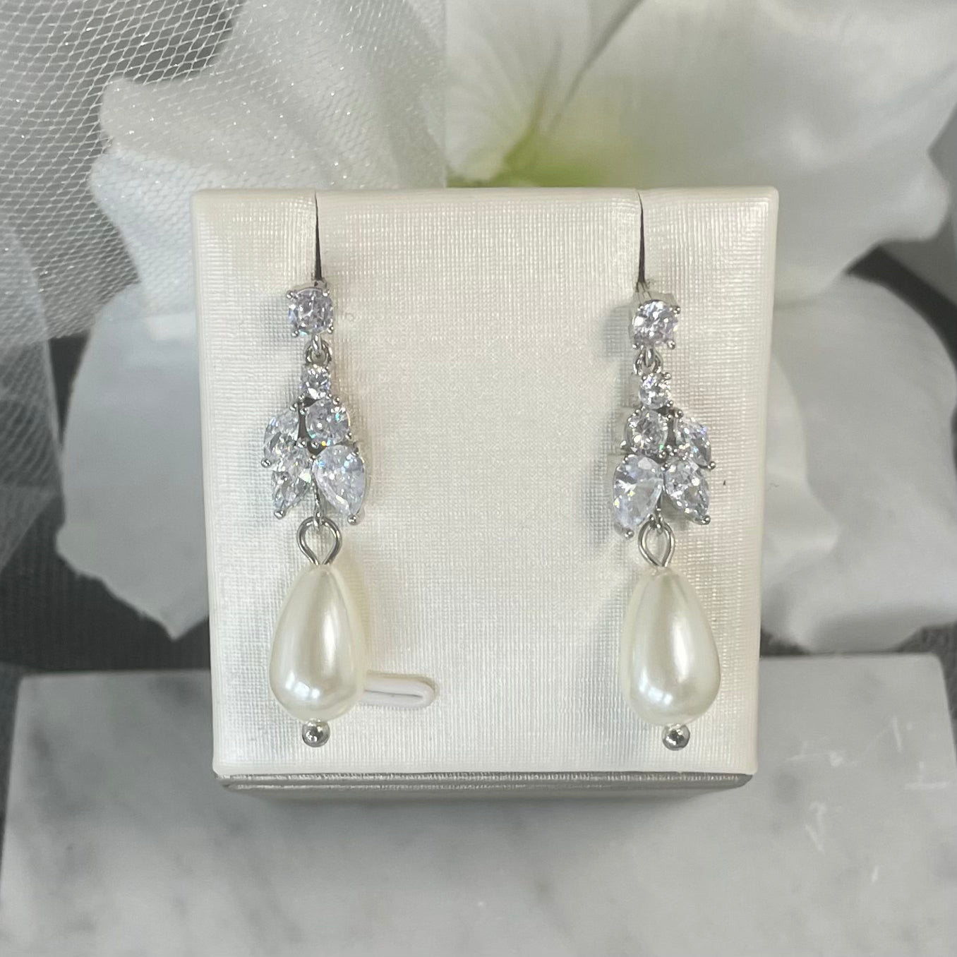 Sadie crystal pearl earrings