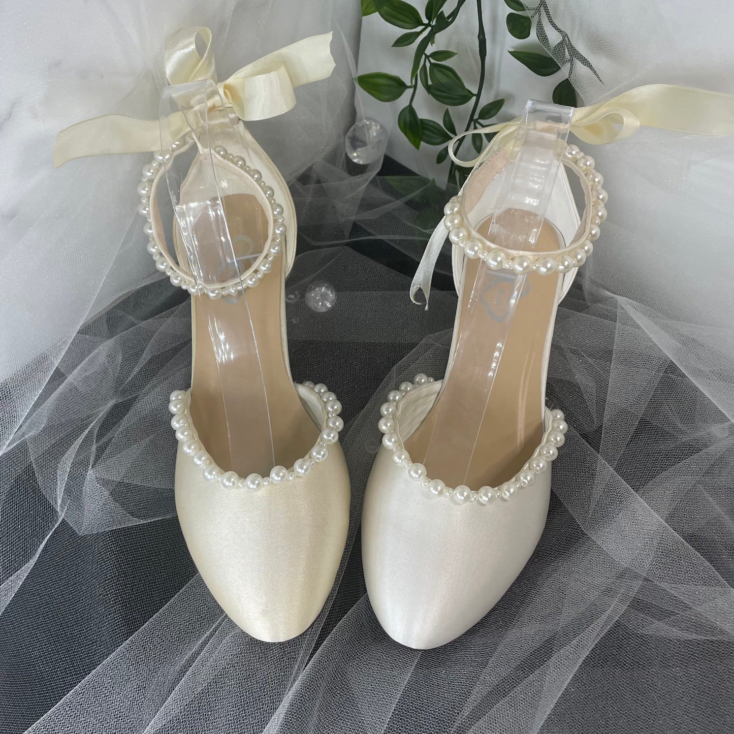 Dixie Pearl Closed Toe ankle strap Wedding Bridal Shoe