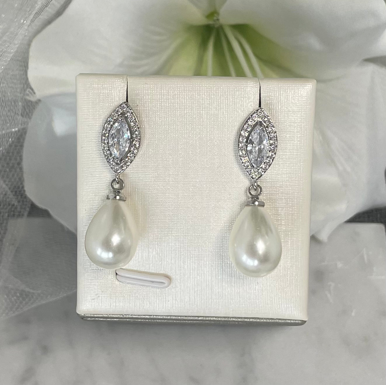 Carissa crystal pearl earrings