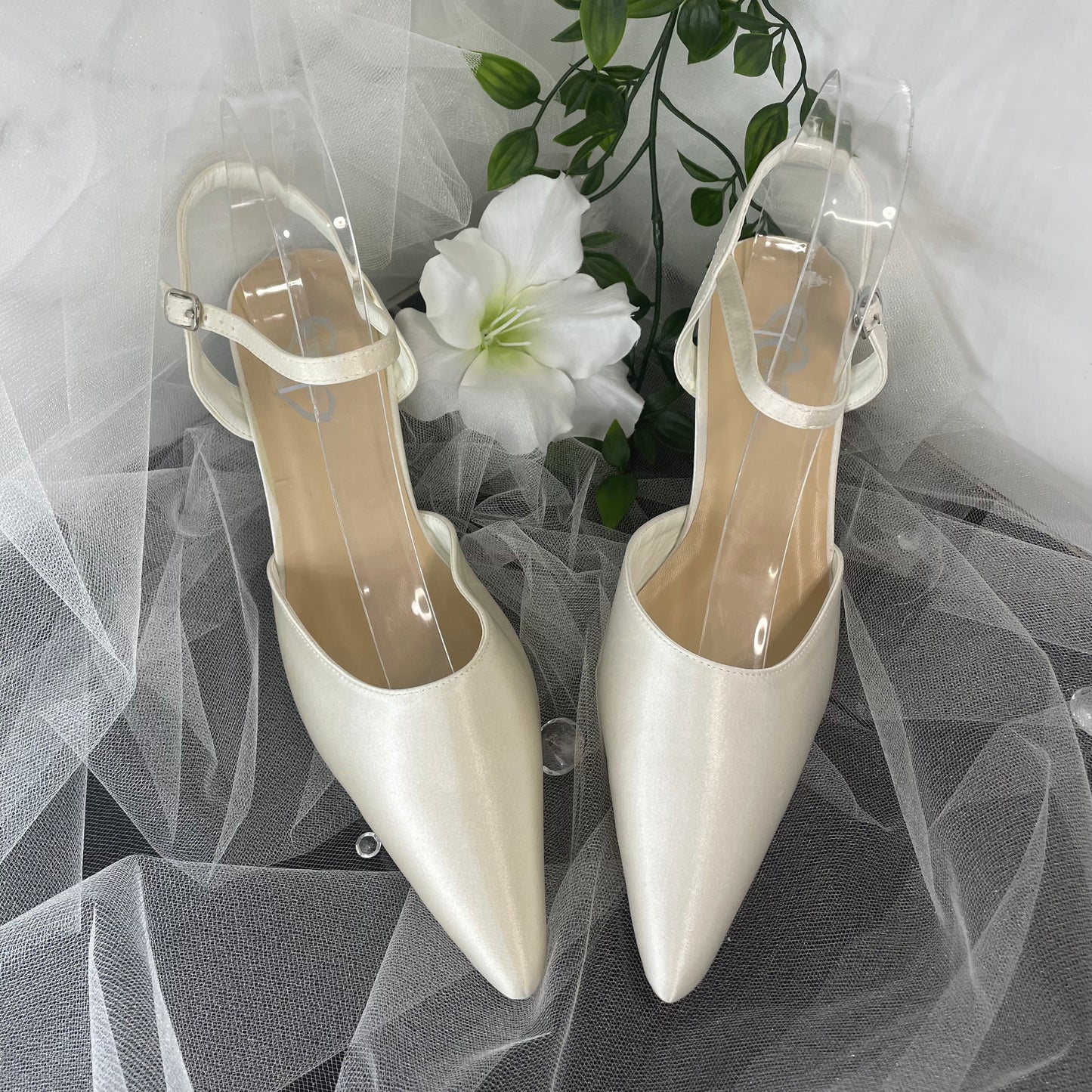 Itzel Pointed Toe ankle Strap Wedding Bridal