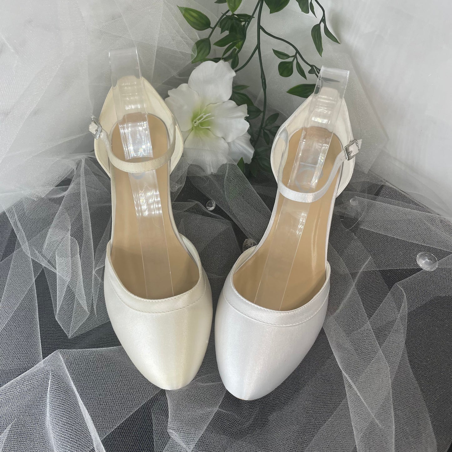 Grace Closed Toe With Ankle Strap Wedding Bridal Shoe