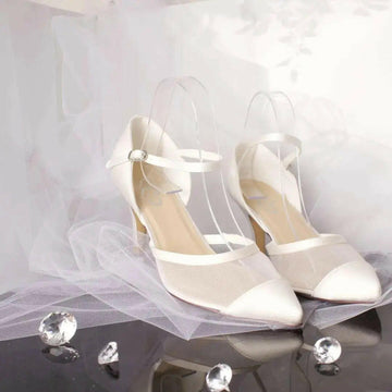 Italy Pointed Toe ankle Strap Wedding Bridal.